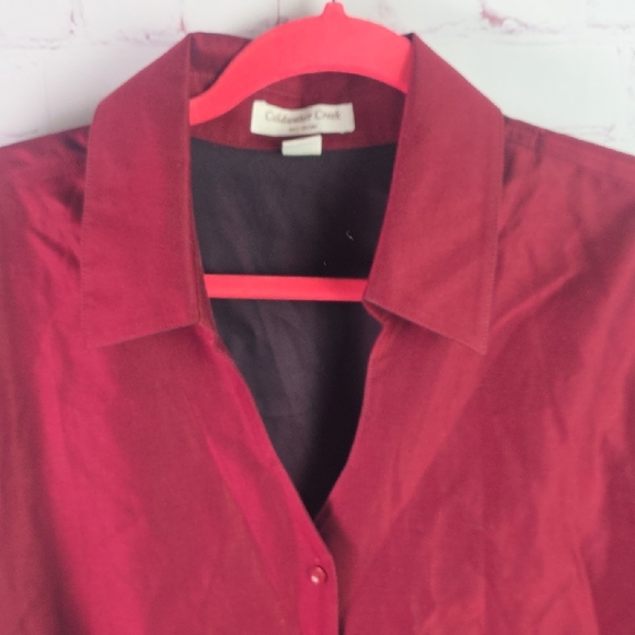 Coldwater Creek Men's Deep Red Button Down Shirt - Picture 4 of 5